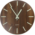Besk Seina kvarts kell 9121368, 30 cm, pruun, MDF, helendavad n&auml;idikud, t&ouml;&ouml;tab 1 x AA patareiga