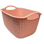 Besk Plastmassist Korv Village 9104163, 370mm, 270mm, 220mm, ristk&uuml;lik, roosa, plastmass