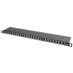 Lanberg Patch paneel 24 porti PPS5-0024-B, 0.5U, 19", CAT.5E, varjestatud, must, 24 RJ-45
