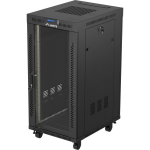 Lanberg Rack kapp 19" vabalt seisv 24U/600x800, FF01-6824-12BL, RAL 9004, 80cm, 60cm, 132cm, 4 jahutusventilaatorit, termostaat