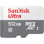 SanDisk Ultra 512 GB MicroSDXC UHS-I Klass 10 SDSQUNR-512G-GN3MN, 512 GB, 100 MB/s, MicroSDXC, Klass 10