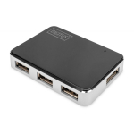 Digitus USB keskseade DA-70220, 4 x USB 2.0, 480 Mbit/s, aktiivne, 0,66 m, must ja h&otilde;be
