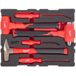Milwaukee 4932501875, 6-osaline lammutust&ouml;&ouml;de komplekt PACKOUT vahtsiset&uuml;kiga, libisemiskindel k&auml;epide, v&auml;hendatud vibratsioon