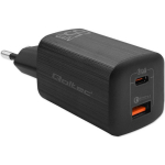 Qoltec 50766 laadija, 65W, 220-240V, 50-60Hz, Type-C, PD 3.0, 1xUSB-C, 1xUSB-A, 2 seadet, must
