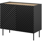 Cama Meble ONDA kummut 301431, 98x45x85 cm, must, 2 ust, 2 riiulit, puitlaastplaat, MDF, matt