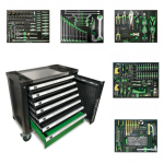 Servisa instrumentu skapis ar 7 atvilktnēm ROCKFORCE RF-55300+12, 274+12 instrumentiem, izturīgs tērauds, centralizēta slēdzene, 970x470x890 mm.