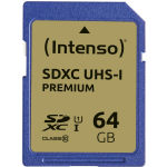 Intenso m&auml;lukaart SDXC 3421490 64 GB, lugemiskiirus 90 MB/s, UHS-I, klass 10, U1, l&ouml;&ouml;gikindel, temperatuurikindel, r&ouml;ntgenikindel
