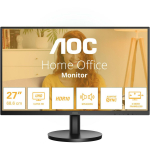 Aoc LCD monitor U27B3A 68.6 cm 3840 x 2160 4K 60Hz IPS 4 ms 178&deg; 178&deg; VESA kinnitamine, 2 k&otilde;larit, must