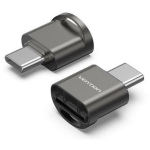 Vention m&auml;lukaardi lugeja CLMH0, USB 2.0 Type-C, 1 pesa, 512GB, 480 Mbit/s, hall, draiverivaba, &uuml;hilduv MacOS, Android, iOS