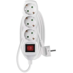Emos Pikendus P1322, 2m, 3x2P+PE, l&uuml;liti, valge, PVC, 3680W, laste kaitse, H05VV-F3G 1mm2