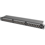 Lanberg 24 pordi 1U 19" CAT.5E FT kaablite korraldaja, varjestatud, PPS5-1024-B, 24 porti, must, STP