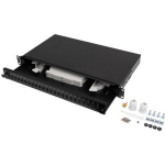 Lanberg Rackmount 19" 1U Fiber Patch panel 24xSC Simplex/24XLC Duplex Black with Accessories | FOP1-24SS-LDB