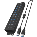 Raidsonic 20-in-1 USB keskjaam IB-HUB1720-U3, 18xUSB 3.2 Gen 1 + 2xUSB, 5 Gbps, alumiiniumkorpus, LED staatuse indikaatorid