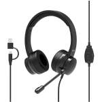 Port Connect Mugav kontori peakomplekt 901605, 20-20kHz, 32&Omega;, Sisseehitatud mikrofon, Juhtmega, Must