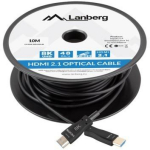 Lanberg HDMI kaabel M/M v2. CA-HDMI-30FB-0100-BK, 1000cm, HDMI 2.1 8K Ultra High Speed Ethernetiga, kuld, must