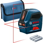 Bosch GLL 2-10 0601083B00, joonlaseriga lood, 10m, &plusmn;0,3mm/m, &plusmn;4&deg;, IP54, 3xAA, punane