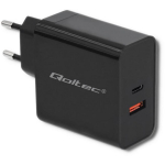 Qoltec 51716 laadija, 63W, 5-20V, 1.5-3A, USB Type C PD, USB QC 3.0, must