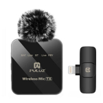 PULUZ PU647B juhtmevaba lavalier-mikrofon, Lightning, 10m, 300mAh, 12h, ENC, 2.4GHz, USB-C