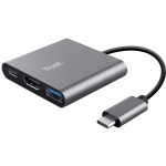 Trust Dalyx USB-C adapter 23772, USB 3.2 Gen 1, HDMI 1.4, 4K30Hz, 100W, 5A, alumiinium, must, Plug&Play