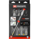 FACOM AT.7PB ProTwist kruvikeerajate komplekt, 7 tk, 4 lamedad, 3 Phillips, 2-komponendiline k&auml;epide