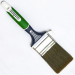 Pintsel, lapik, 80mm, pruunid harjased, roheline 3K k&auml;epide