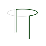 Augu atbalsta gredzens 1/2 ritenis, BRADAS, TYRP44070, diametrs 40cm, augstums 70cm