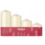 Bolsius K&uuml;&uuml;nlad 37006805 &Oslash;120, 100, 80, 60x48mm, 4 tk, l&otilde;hnatud, vegan taimevaha