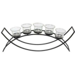 Besk Metallk&uuml;&uuml;nlaj holder 5 k&uuml;&uuml;nlale 9125410, must, metallraam klaasist hoidjatega, m&otilde;eldud 5 k&uuml;&uuml;nlale
