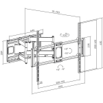 Maclean MC-482 televiisori seinakinnitus, 900x600mm, 35kg, universaalne, must, 60-120" teleritele