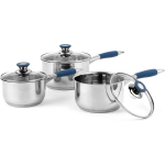 Russell Hobbs keedupottide komplekt RH01178EU, 16cm, 18cm, 20cm, roostevaba teras, silikoonk&auml;epidemed