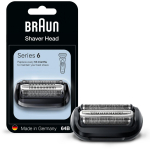 Braun 64b BLK S6 raseerija pea, 3 paindlikku tera, Sensitive SkinGuard, must, 20.7g