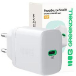Green Cell PowerSource Solo30 CHARB-GC-30C-W, 30W, USB-C, valge, seinapistik