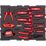 Milwaukee 4932501877 Konksude ja tiibade komplekt, 17 tk, PACKOUT&trade; vahtsisu, metallist s&uuml;damik, kroomitud varred, mugav k&auml;epide