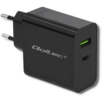 Qoltec 51717 laadija, 45W, 5-20V, 2.25-3A, USB Type C PD, USB, must