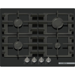 Bosch PNP6B6K40 gaasipliit, 4 p&otilde;letit, 7.5 kW, 59 cm, karastatud klaas, malmist rest, elektrooniline s&uuml;&uuml;de, gaasilekke kaitse