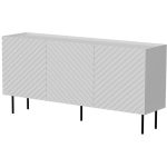 Cama Meble LUCCA 3D kummut 490354, 165x40x80 cm, valge, 3 ust, 3 riiulit, lamineeritud puitlaastplaat, MDF uksed, matt viimistlus