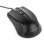 Gembird pele USB optiskā MUS-4B-01L, 1200 DPI, 4 pogas, ambidextriska, melna, kabelis 1.8 m