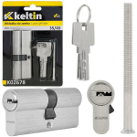 Keltin Luku silinder K02678, 30/30mm, alumiinium, ZnAl, 3 v&otilde;tit, 25000 ts&uuml;klit, kinnituskruvi kaasas