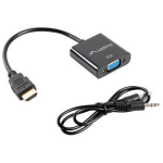 Lanberg HDMI, Mini Jack 3.5 mm, VGA Adapter | AD-0017-BK | 20 m