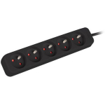 Lanberg pikendus PS0-05E-0150-BK, 1.5 m, 5 x CEE 7/5, 2500 W, 10 A