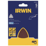 Irwin Kolmnurkne liivapaber IW8083208, 92mm, 92mm, 320, 5 tk, 6 auku, metalli lihvimiseks