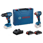 Bosch Akutoite t&ouml;&ouml;riistade komplekt GDX 18V-285, 06019N2124, 18V, 2x2.0Ah, l&ouml;&ouml;ktrell, puuremasin