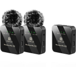 Puluz PU3154B juhtmevaba mikrofoni komplekt, 2 TX + 1 RX, 10 m, 300 mAh, 10 h, ABS, 2.4G