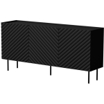 Cama Meble LUCCA 3D kummut 490374, 165x40x80 cm, 3 ust, 3 riiulit, must, MDF, lamineeritud puitlaastplaat