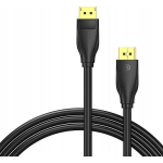 Vention HCCBI DisplayPort-kaabel, 3m, 8K@60Hz, 4K@144Hz, 80 Gbit/s, DP 1.4, must, kullatud kontaktid