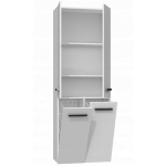Topeshop NEL 2K DD BIEL KPL, 600mm, 1740mm, 300mm, 4 ust, 3 riiulit, vabalt seisev, matt, valge, h&otilde;bedased k&auml;epidemed
