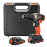 Akutrell 18V 2-k&auml;iku, 1x 1,5Ah aku, 400mA laadija, kohver BCD003C2K-QW BLACK DECKER
