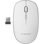 Gembird optiline hiir MUSW-4B-01-W, 4 nuppu, 1600 DPI, RF traadita, valge, patareitoitega