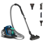 Philips tolmuimeja FC9557/09, 900 W, silindriline, kuivpuhastus, kotita tolmutops 1.5 L, HEPA filter, ts&uuml;klon, 77 dB, sinine