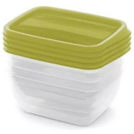 Curver toidu s&auml;ilitamise konteinerite komplekt 0803508313 4x0,75L, roheline, plastmass